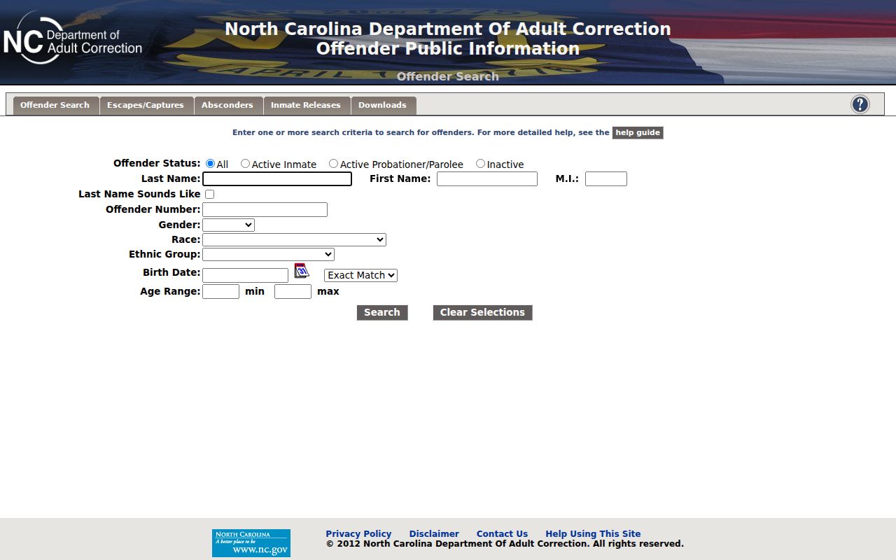 State custody search following Johnston County arrest records
