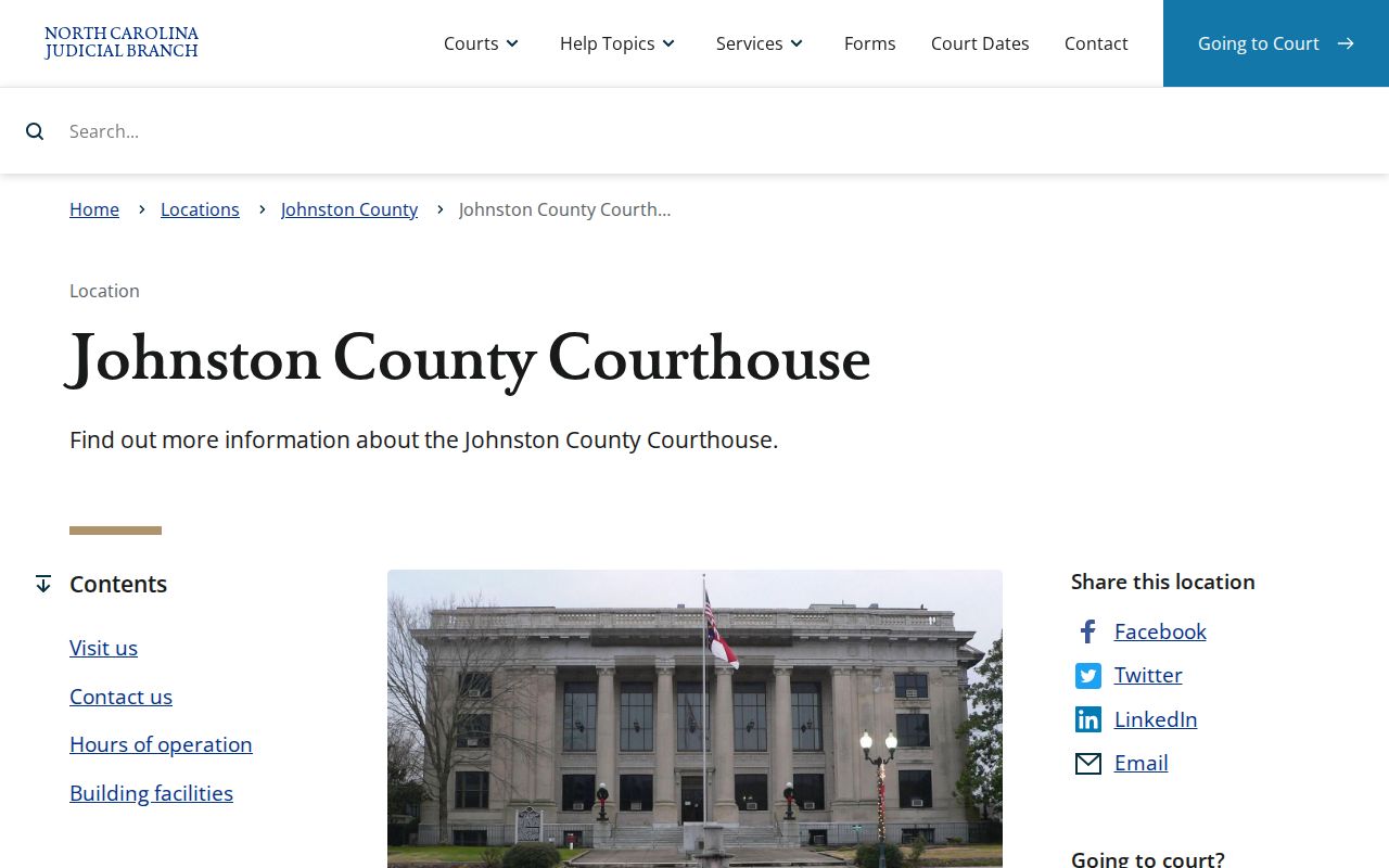 Johnston County criminal history courthouse record source