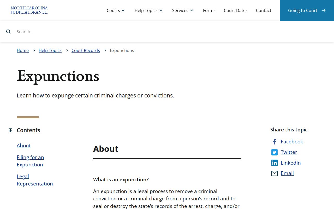 Johnston County criminal history expunction forms and access